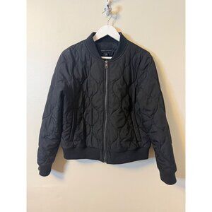 Banana Republic Quilted Bomber Jacket Black Large